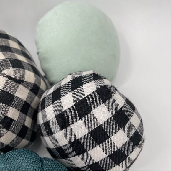 PUMPKIN Decor x 7 Home Buffalo Check Blue Table Mantel Fabric Gingham Fall - Picture 8 of 15